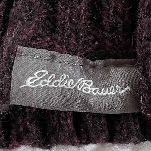 Eddie Bauer Men's Sz L Burgundy Wool Blend Shawl Neck Pullover Sweater - Picture 4 of 7